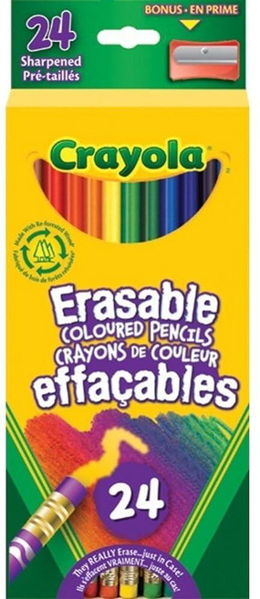 KS Crayola 지울 수 있는 색연필 24개
