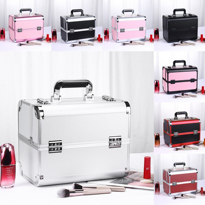 만리상점 메이크업 박스 뷰티 화장품 캐리어, 1개, 올실버