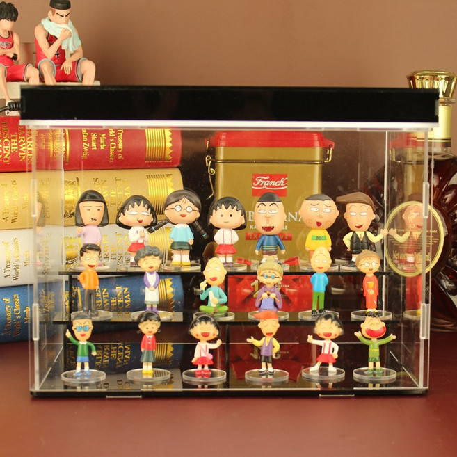 생일 사키코 도라에몽 시리즈 치비마루코쨩 마루코는 아홉살 피규어 키링 아즈망가대왕 친구 토모조 가족 인형, 피규어만 구매(개인용 비닐봉지), 가족사진+도리마루 19개, 1개