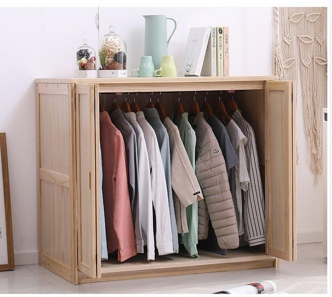 간이 이불장 원목 안방 거실장 정리함 장롱 낮은 미니, 모으다, 100x50x90로그색상폐쇄도어+류스틱