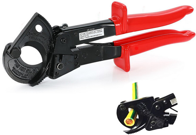 LINJIN 라쳇케이블커터 325타입 공업용 전선 동축 케이블 절단기 | 철공사 배선 작업, 1개