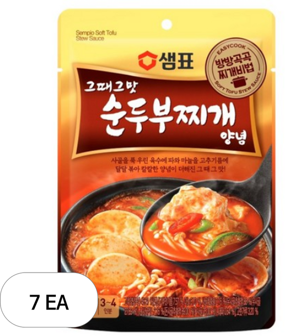 샘표 그 때 그 맛 순두부찌개 양념, 140g, 7개
