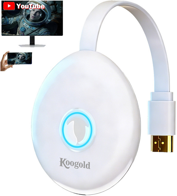 Koogold 5G 4K TV 무선 미러링 미라캐스트 HD MHL동글 스마트폰미러링 미러링 송수신기 미러링 TVING 유튜브 연결 휴대폰, 1개