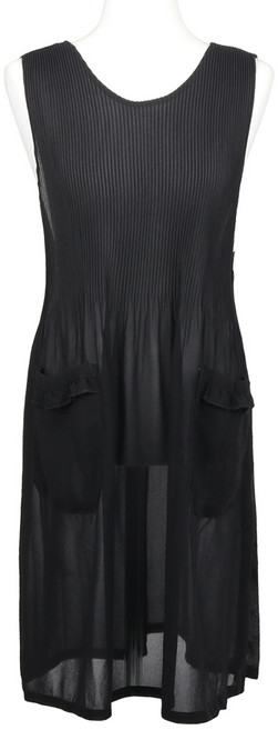 젤로조아 까실이 베이직 원피스 앞치마 여성 주방 식당 쉬폰 홀서빙 업소용, 블랙, 1개