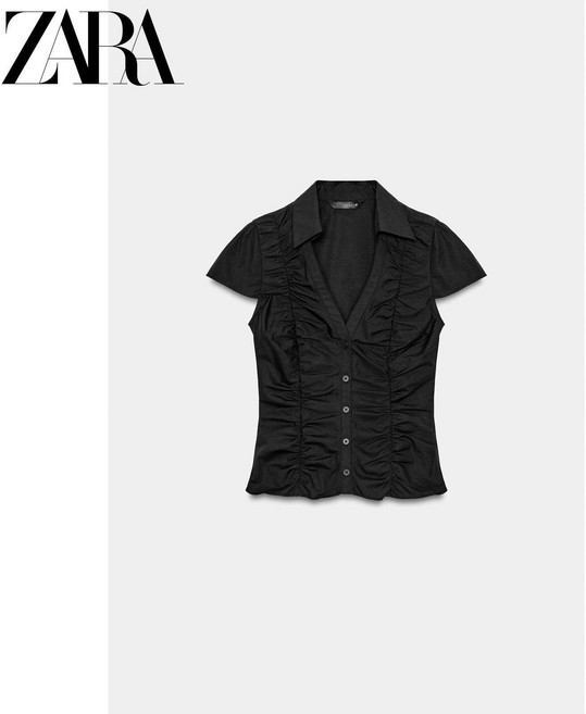 ZARA 자라 2026 봄여름 여성복 반팔 터틀넥 셔링 상의 2256260 800