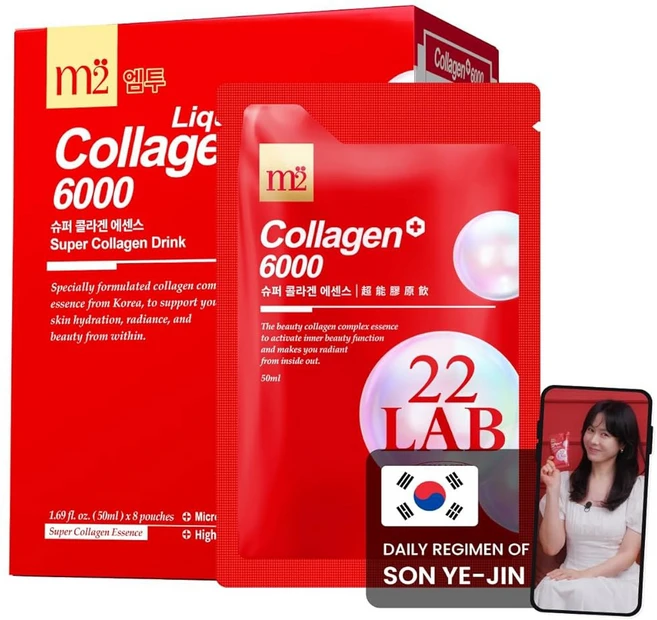 m2 슈퍼 콜라겐 액체 농축액 6000mg 듀얼 펩타이드 콜라겐 유명인의 비밀 24시간, Liquid Collagen - Daily Repair - 쿠팡