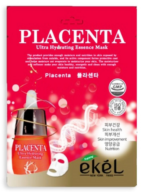 이켈 울트라 하이드레이팅 에센스 마스크팩 플라센타, 1개, 1개입