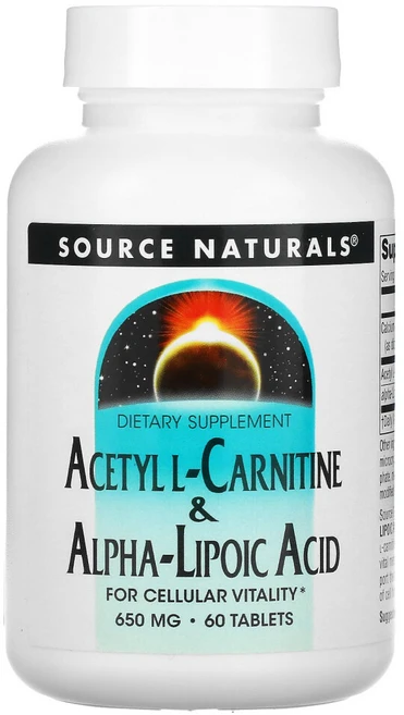 소스 네츄럴스 아세틸 L카르니틴 500mg 알파 리포산 60정, 1개 - 쿠팡
