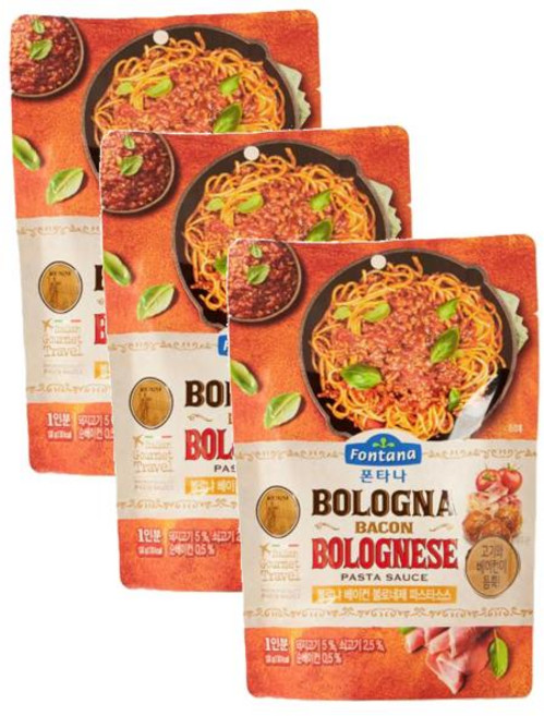 폰타나 볼로냐 베이컨 볼로네제 파스타소스 130g 3개 간편조리 파스타, 1세트