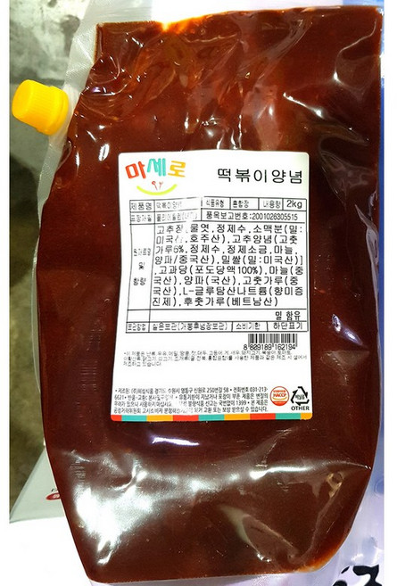 떡볶이소스 2K 맛있는 빨강 액상 양념 만들기 업소용, 1개, 2kg