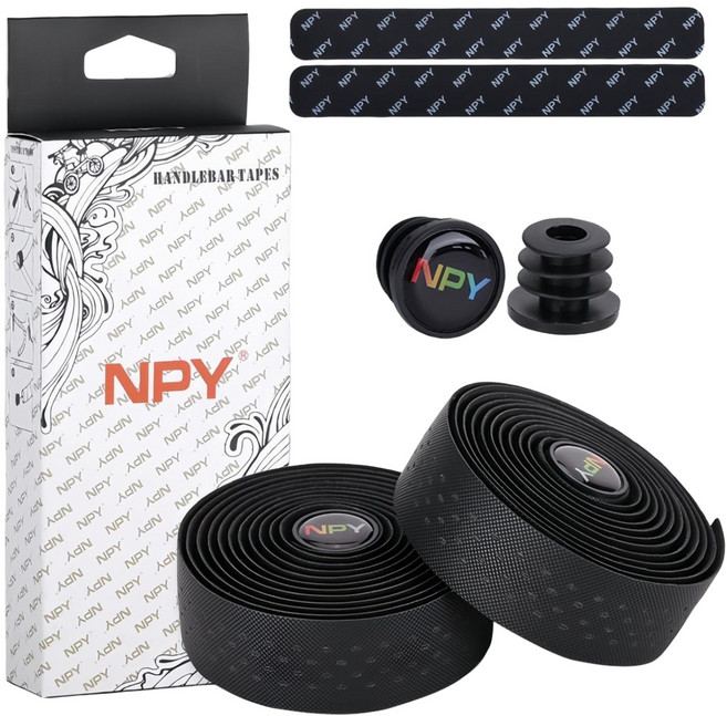 지테크 자전거 핸들바 테이프, 1세트, 검정