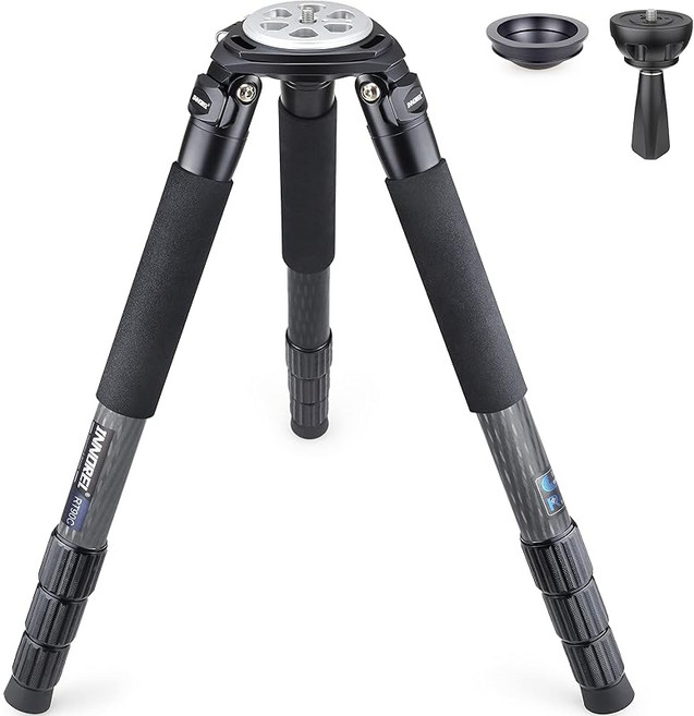 카본 파이버 볼 삼각대-이노렐 RT90CG 헤비 듀티 삼각대 75mm 어댑터 40mm 레그 튜브 초안정 프로페셔널 카메라 최대 하중 88파운드/40kg 그린 위장 슬리브, Tripod + Bowl Adapter, Green Camouflage, 1개