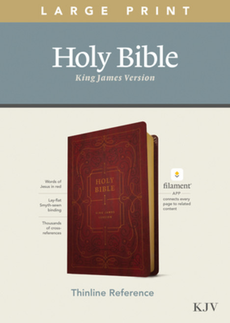(영문도서) KJV Large Print Thinline Reference Bible Filament Enabled Edition (Red Letter Leatherlike Burgundy) Imitation Leather, Tyndale House Publishers