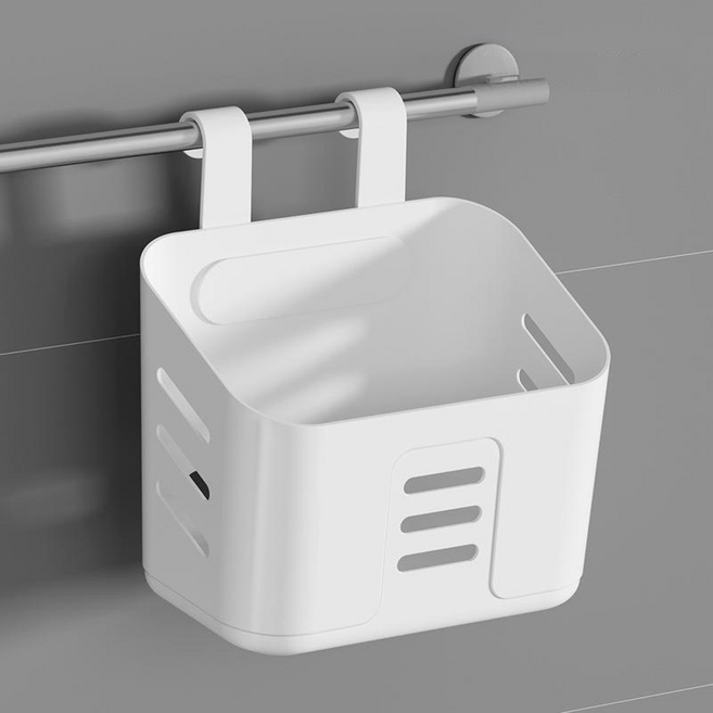 엘빈리빙 다용도 걸이형 수납 바구니, 3개, 화이트