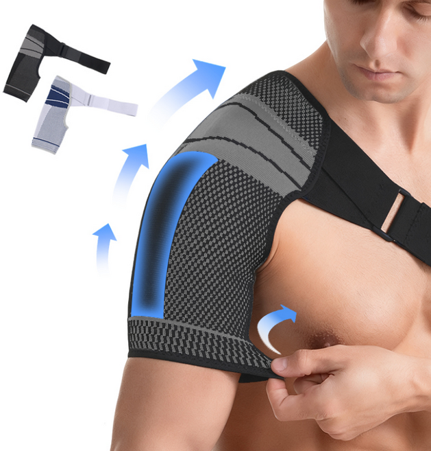 회전근개 어깨 보호대 운동 어깨 밴드 한쪽 어깨보호대, 블랙, 1개