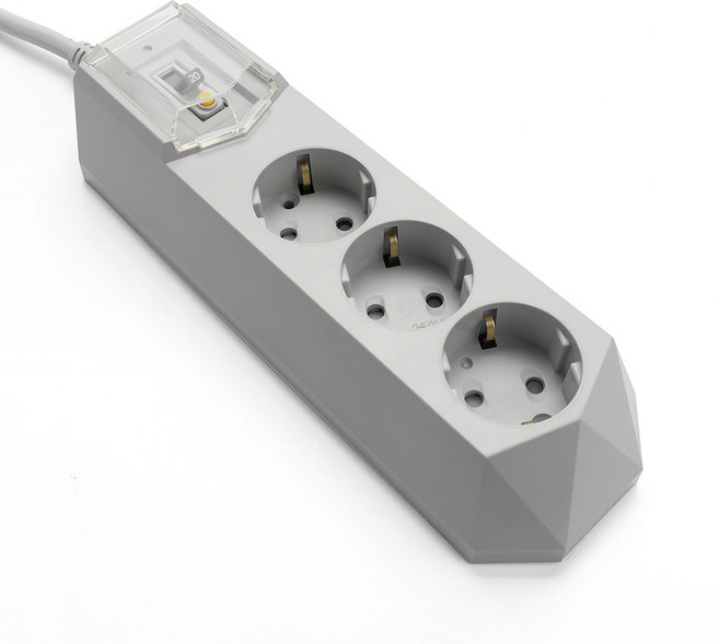 아이정 4000W 고용량 고전력 누전차단 3구 그레이 멀티탭 에어컨멀티탭 냉장고멀티탭 건조기멀티탭, 1.5m, 누전 3구 그레이, 1개