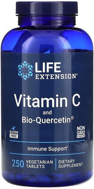 Life Extension 비타민C 및 Bio-Quercetin 베지 정제 250정 Extension (라이프 익스텐션), 1개 - 쿠팡