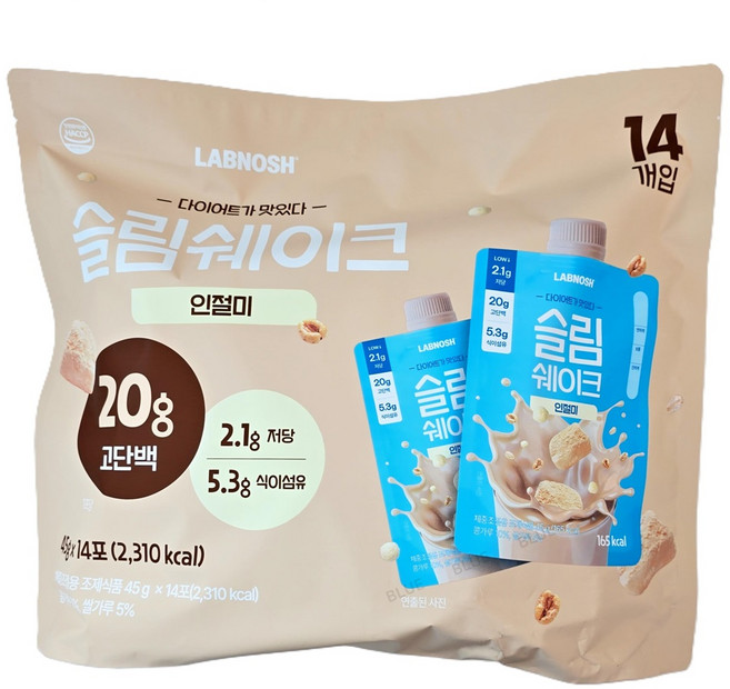 랩노쉬 슬림쉐이크 인절미, 45g, 14개