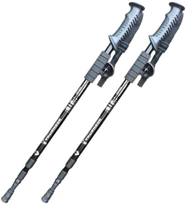 트랙온 등산스틱 초경량 두랄루민 2개 세트, 블랙, 1세트