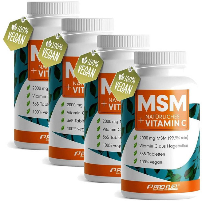 프로퓨엘 엠에스엠 내추럴 비타민C 타블렛 Profuel MSM natural vitamin C, 4개