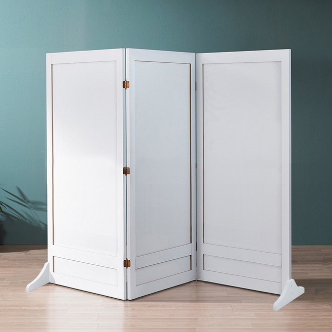 접이식 3단 (1800x1500) 파티션 가림막 식당 칸막이 가벽 공간분리, 올화이트