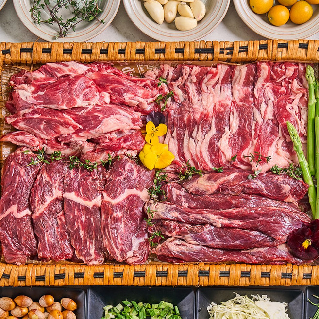 농가살리기 호주 청정우 구이용 (안창+토시살+우삼겹+등심), 안창살+토시살+우삼겹+등심추리 각 200g 총 800g, 1박스