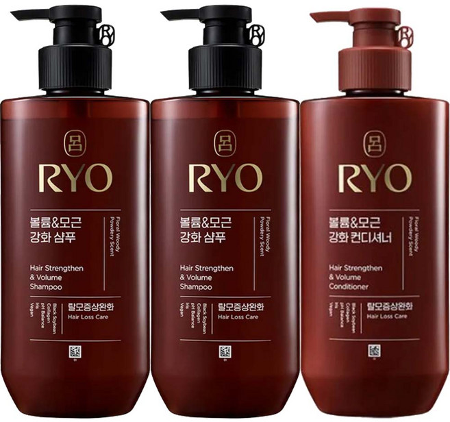 려 NEW 흑운 모근강화&볼륨케어 샴푸 480ml x 2개+ 컨디셔너 480ml 발효검은콩함유, 1개