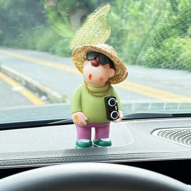 테슬라 모니터 장식 인형 도라에몽 선물 인테리어 23cm 모니터, 1개, D. DJ 뚱뚱한 호랑이 12cm