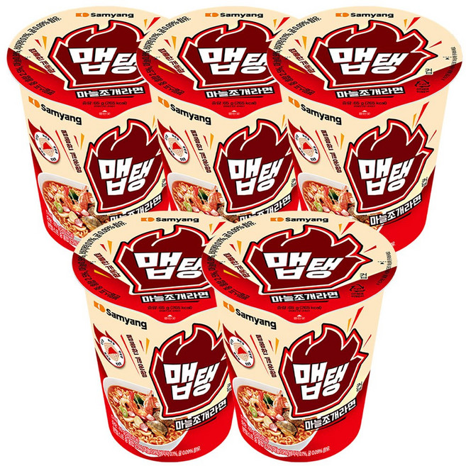 삼양 맵탱 마늘조개라면 65g, 5개