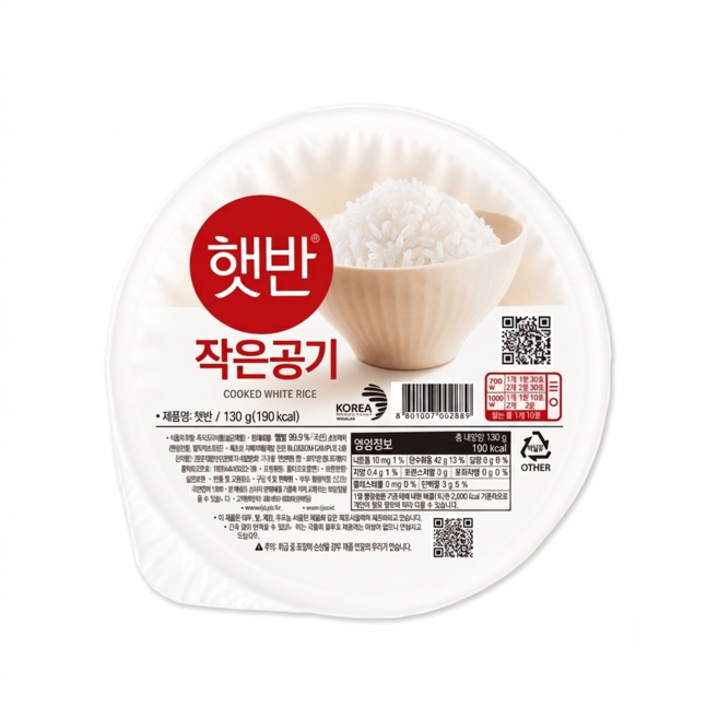 햇반 즉석밥 작은공기, 130g, 36개