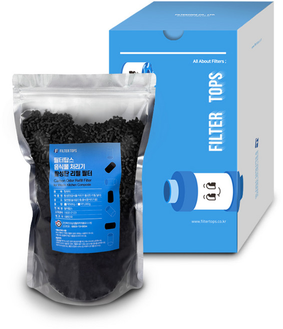 [호환] 쿠쿠 에코웨일 건조분쇄형 CFD-ENC201DCGW 호환용 프리미엄 음식물 처리기 활성탄 리필 필터, 1개, 1000g