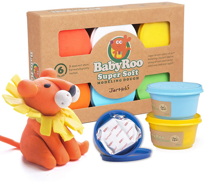 6색 곡물 클레이 손에 안묻는 찰흙 선물 어린이집, 1개