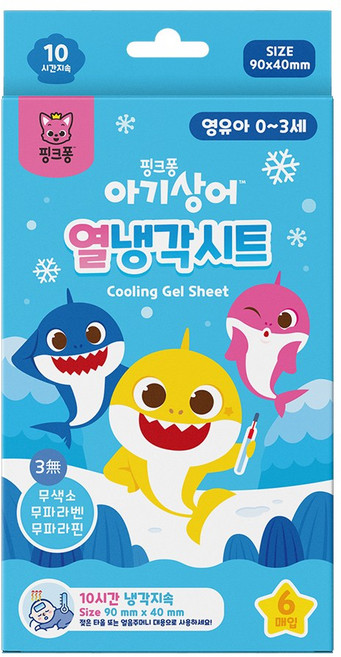 아텍스 영유아용 핑크퐁 아기상어 열냉각시트, 6개입, 6개
