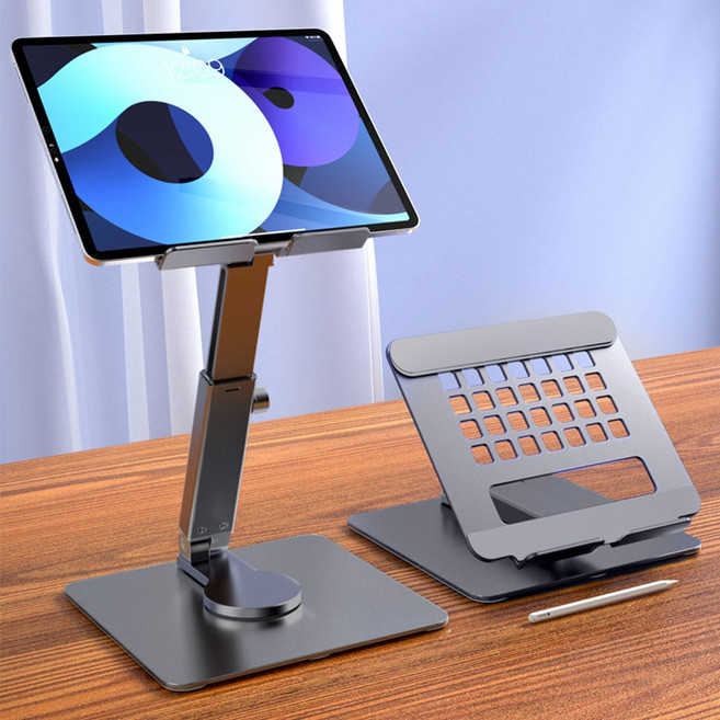모가비 아이패드 태블릿 갤럭시탭 거치대 필기 높이조절 및 360도 회전, 스페이스 그레이
