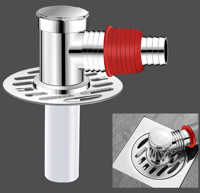 세탁기 바닥 단일 배수구 트랩 수평형 역류 물 넘침 방지 악취 벌레 차단