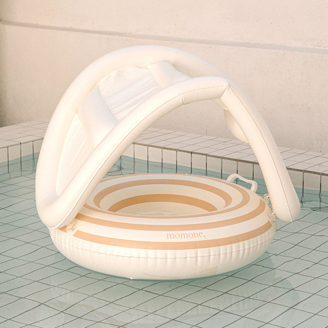 모모네 25SS 아기 유아 물놀이 보행기 그늘막 캐노피 차양막 튜브, 1개, 스트라이프