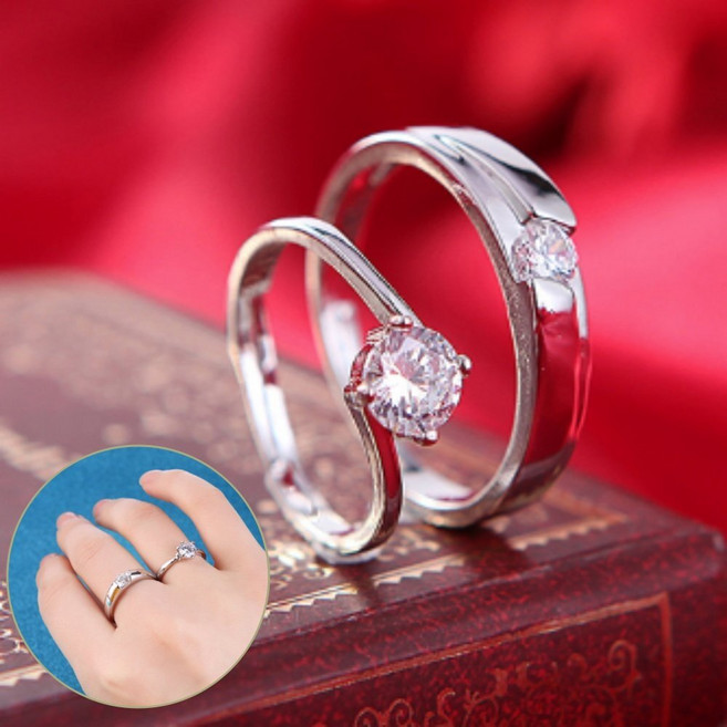 실버 커플 반지 세트 오픈링 조절형 기념일 선물 우정링
