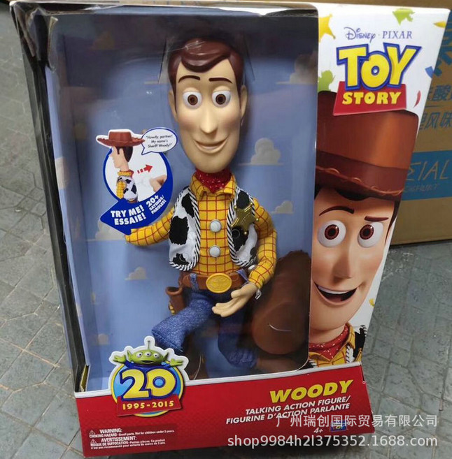 토이스토리 영어판 우디 제시 20주년 디즈니 애니메이션 토킹 액션 37cm 피규어, WOODY_37cm, 1개