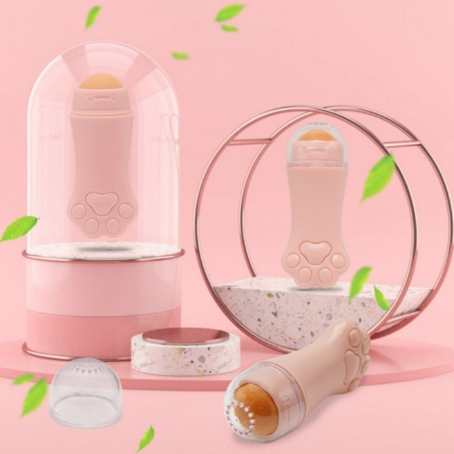 [김씨네하우스] 큰솔할인 오일프리 롤러 유분제거 기름제거 기름종이 화산석 페이스 미용 노세범 지성피부 케어 휴대용, 그레이