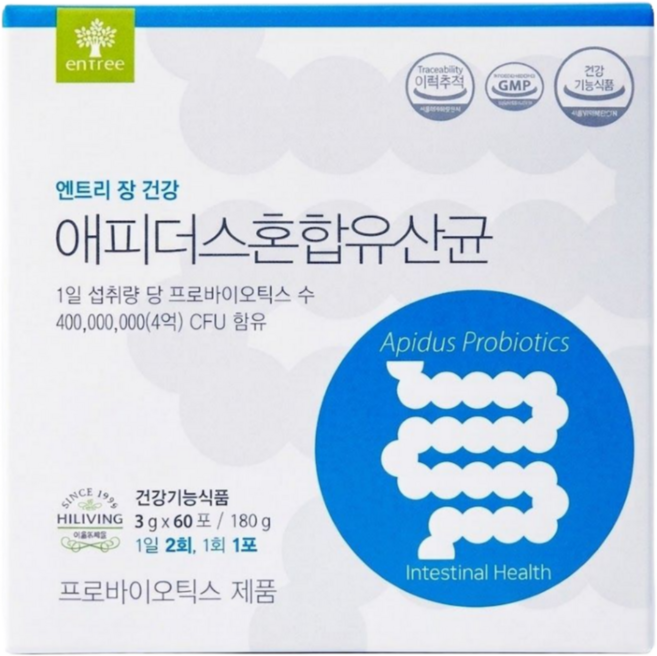 [JKLIVING] 프로바이오틱스와 프리바이오틱스를 한번에 하이리빙 유산균 60포, 3g, 60박스