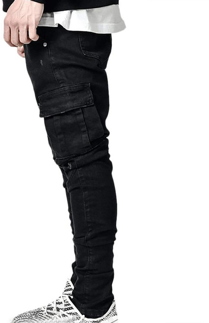 빈티지 스판 스키니 카고진