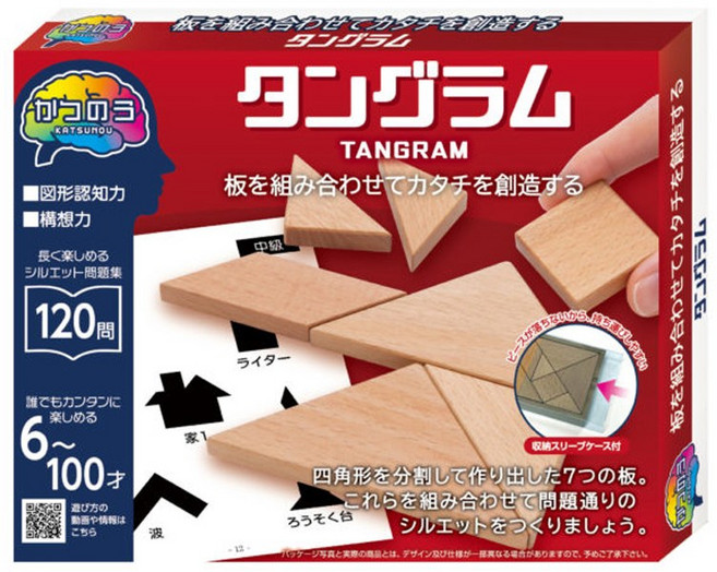 하나야마 캐스트 퍼즐 하즈루 가쯔노 탄그램, 혼합색상, 1피스