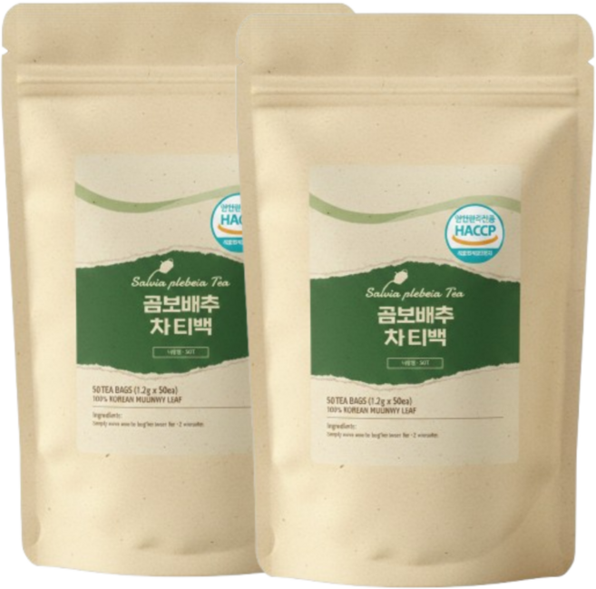 국산 곰보배추차 티백망 삼각티백 식약청인정 해썹, 3개, 50개입, 1.2g
