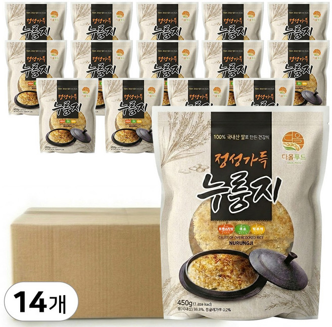 다올푸드 정성가득 국산 누룽지, 14개, 450g