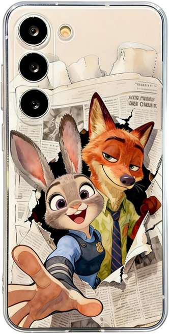 BuyChoo 신문 토끼 주디 닉 패턴 폰 케이스 케이스