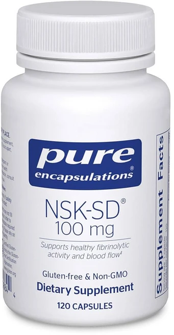 순수 캡슐화 NSK-SD - 100mg 나토키나제 순환을 위한 섬유소 용해 활성 지원* 글루텐, 120 Count (Pack of 1), 1개, 120정 - 쿠팡