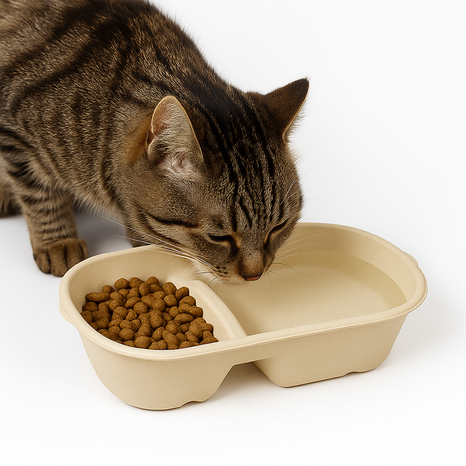 Ozingg 생분해 친환경 길고양이 밥그릇 물그릇, 20개, 베이지