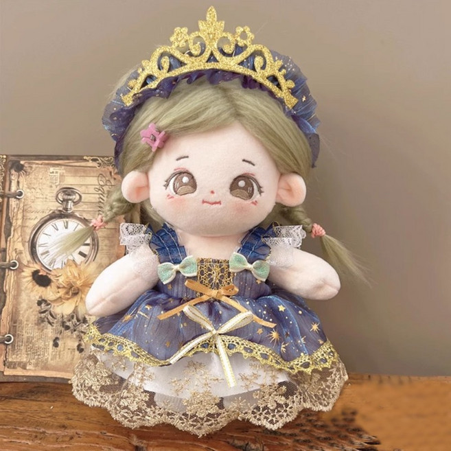 지오몽 20cm 인형 옷 로얄 크라운 드레스 무속성 아이돌 솜 인형옷 입히기 의상, 오로라, 1개, 오로라