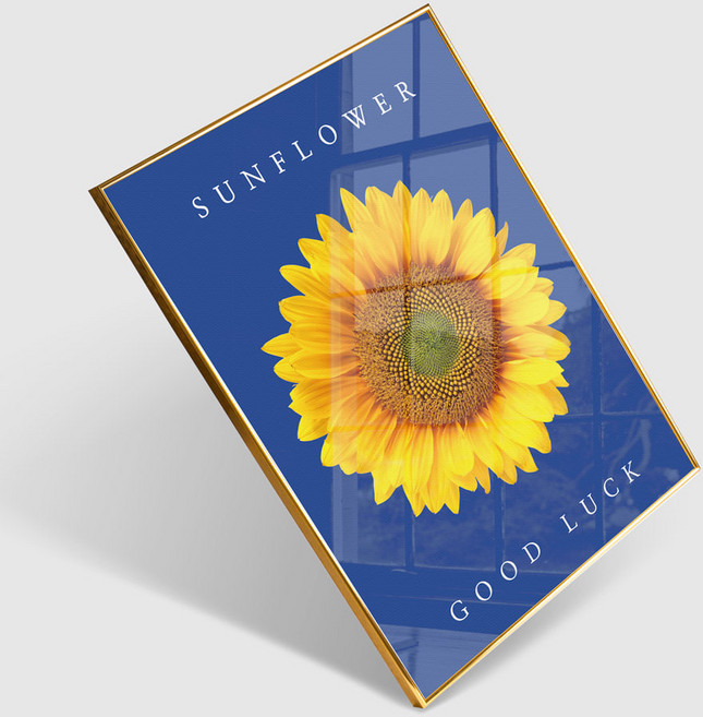 아트위크엔드 해바라기액자 포스터 모던해바라기03, 중대형 50x70cm, (포스터 액자) 라운드 골드 프레임