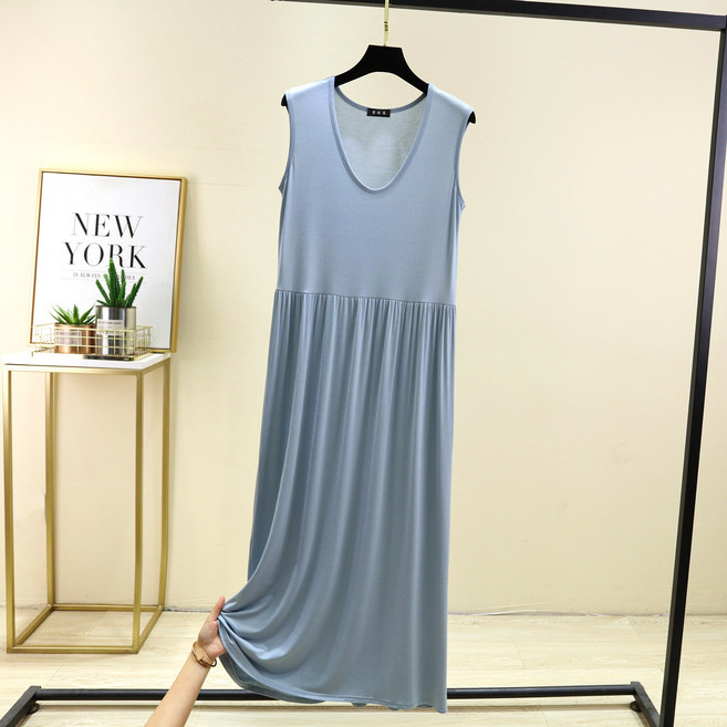 여성 빅사이즈 모달 민소매 롱원피스 KX-2501